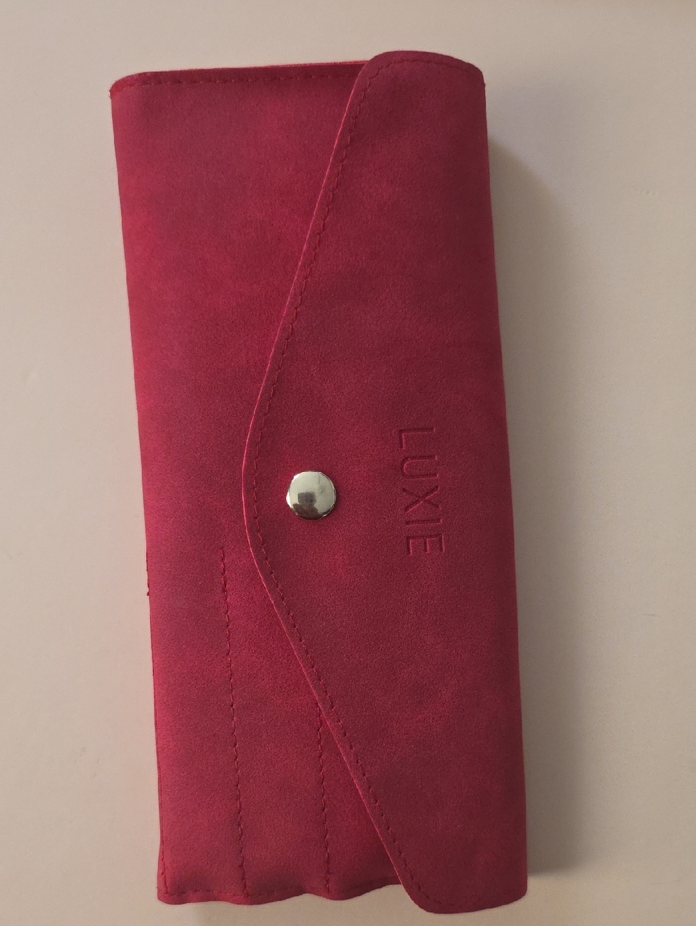 Luxie Gold Brushes In Red Suede Travel Bag